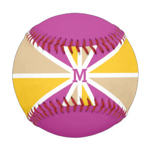 Individuelle Rays Muster Monogramm & Text-Baseball Baseball