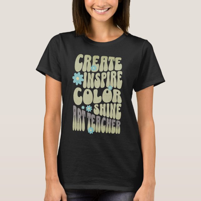 Individuelle Retro Best Art Lehrer je Inspiration T-Shirt (Vorderseite)