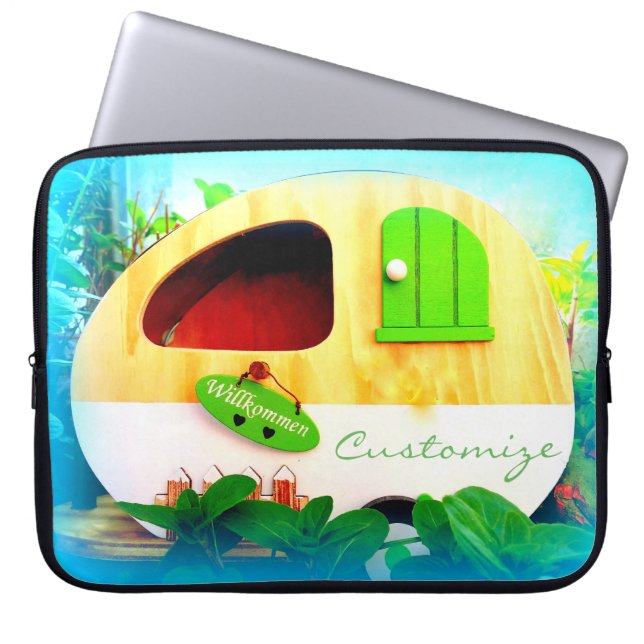 Individuelle Retro-Camper-Casa Laptopschutzhülle (Vorderseite)