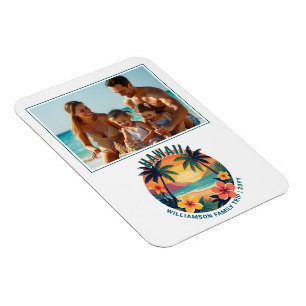 Individuelle Retro-Hawaii-Tropen-Urlaubs-Familienr Magnet