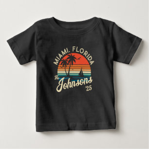 Individuelle Retro Sonnenuntergang Familie Beach U Baby T-shirt