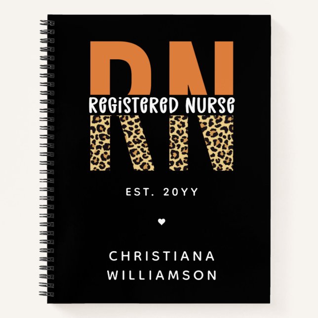 Individuelle RN-Registrierung für Leopardenleopard Notizbuch (Vorderseite)