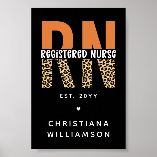 Individuelle RN-Registrierung für Leopardenleopard Poster (Vorne)