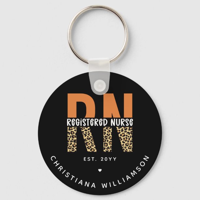 Individuelle RN-Registrierung für Leopardenleopard Schlüsselanhänger (Vorderseite)