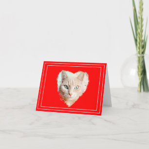Individuelle rote Valentinstagskarte für Katzen Karte