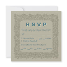 Individuelle RSVP-Karte Vintages elegantes, braune