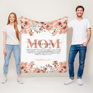 Individuelle rustikale Pfirsichbraun Blume  Fleecedecke