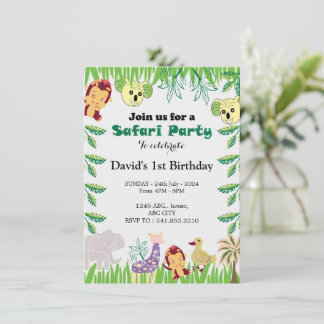 Individuelle Safari Geburtstagsparty Einladung