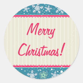 Individuelle Schneeflocken und Geschenke Runder Aufkleber