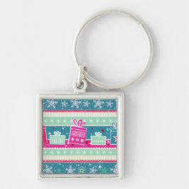 Individuelle Schneeflocken und Geschenke Schlüsselanhänger