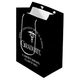 Individuelle schwarze Abschlussfeier für Medizinst Mittlere Geschenktüte