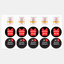 INDIVIDUELLE SCHWARZE FREITAG-RUNDSTICKER FÜR UNTE