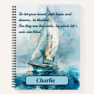 Individuelle Segelyacht Inspiration Hardcover Notizbuch