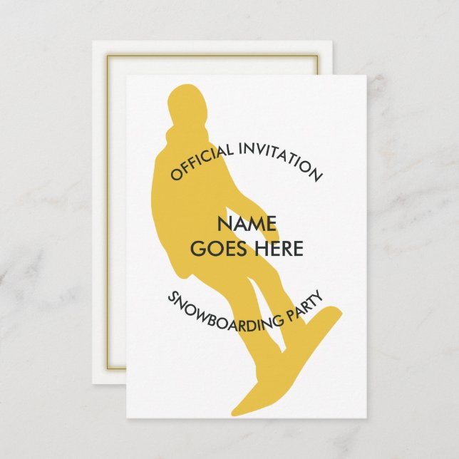 Individuelle Snowboard-Party Einladung (Vorne/Hinten)