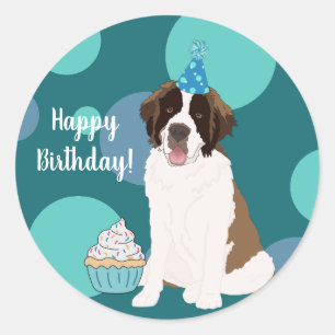 Individuelle St Bernard Card Runder Aufkleber