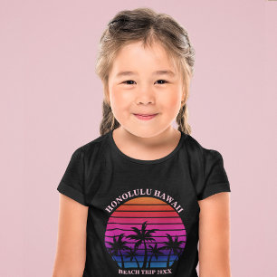 Individuelle Strandreise Tropische Palmen Kinder T-Shirt