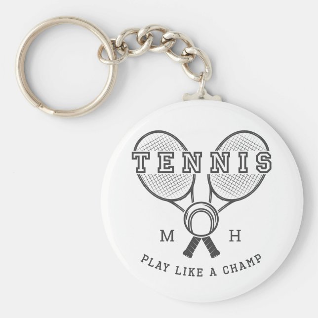 Individuelle TENNIS-Schlüsselketten für Monogramm Schlüsselanhänger (Vorne)