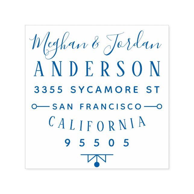 Individuelle Typografie Elegante Couple-Rücksendea Permastempel (Design)