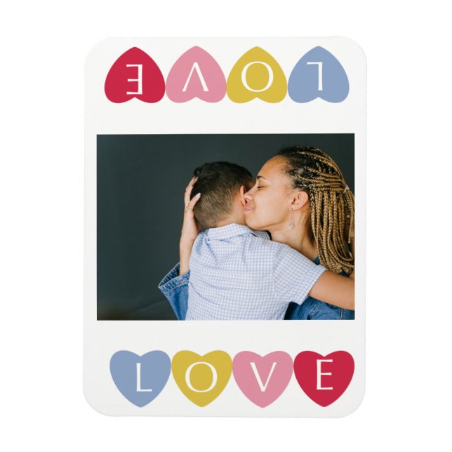 Individuelle Valentin-Tag-Liebe-Foto-Collage Magnet (Vertikal)
