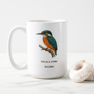 Individuelle Vintage-Eisvogel-Vogel-Botanik-Kunst  Kaffeetasse
