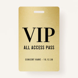 Individuelle VIP All Access Concept Imitats Gold Ausweis