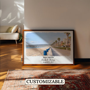 Individuelle Wandkunst San Diego, Kalifornien Post Poster