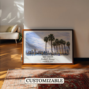 Individuelle Wandkunst San Diego, Kalifornien Post Poster