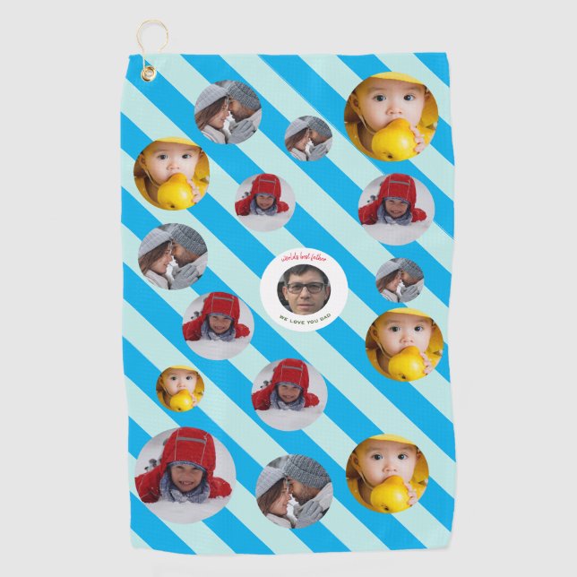 Individuelle Weihnachtsfeier mit vier Fotos 🎄 Wei Golfhandtuch (Vorderseite)