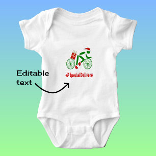 Individuelle Weihnachtslieferung für Radfahrer Baby Strampler