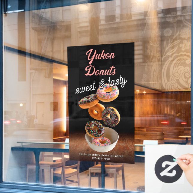 Individuelle Werbeaktion für Donut-Shops Fensteraufkleber (Café-Fenster)