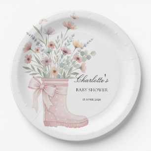 individuelle Wildblumen-Blumen-Papierteller-Vorlag Pappteller