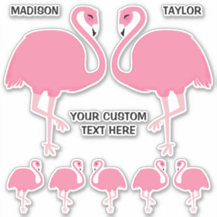 Individuellen Namen Flamingos-Aufkleber Aufkleber