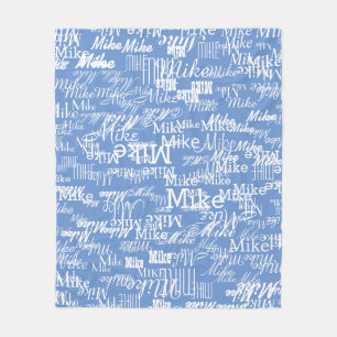 Individuellen Namen Muster allout Cornflower Blau  Fleecedecke