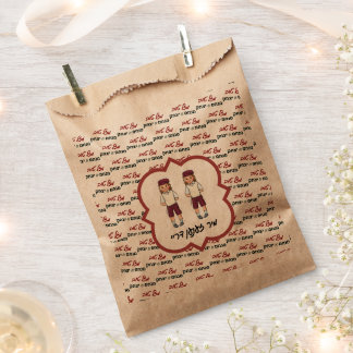 Individuellen Namen Twin Boys Upsherin Favor Bags Geschenktütchen