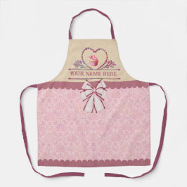 Individuellen Namens Küche Rosa Kuchen und elegant Schürze