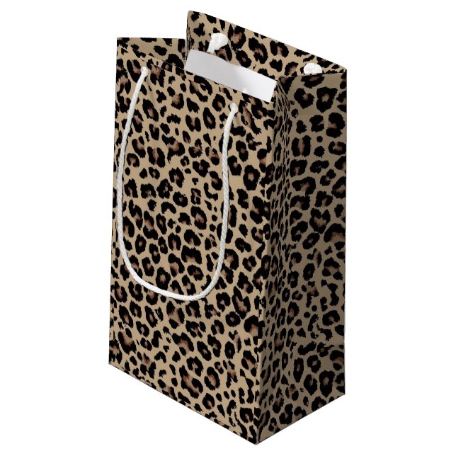 individuellen Namens Luxury Cheetah Liebe Kleine Geschenktüte (Rückseite Schrägansicht)