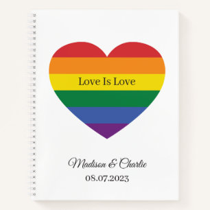 Individuellen Namens Rainbow Heart Notizbuch