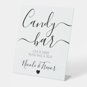 Individuellen Namens White Calligraphy Candy Bar Sockelschild