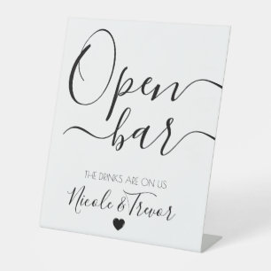 Individuellen Namens White Calligraphy Open Bar Sockelschild