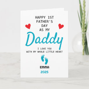Individueller 1. Vatertag Geschenk vom Baby Karte