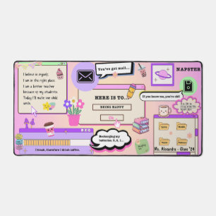 Individueller Affirmationslehrer Kawaii rosa lila Schreibtischunterlage