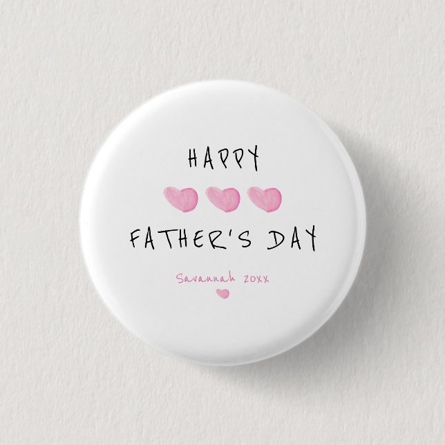 Individueller Alles Gute zum Vatertag Süße Mädchen Button (Vorderseite)