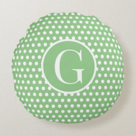 Individueller Anfangsbuchstabe Polka Dot Light Gre Rundes Kissen