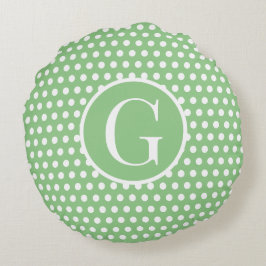 Individueller Anfangsbuchstabe Polka Dot Light Gre Rundes Kissen