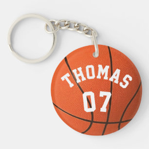 Individueller Basketball mit Monogramm Schlüsselanhänger