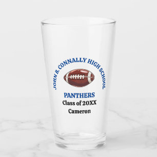 Individueller blauer Footballspieler der High Scho Glas
