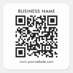 Individueller Business QR Code für moderne Minimal Quadratischer Aufkleber
