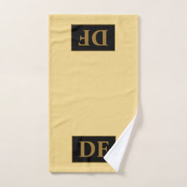 Individueller Champagner mit Golden Initial Handtu Handtuch