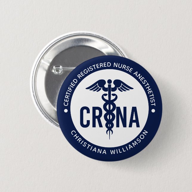 Individueller CRNA zertifizierter Krankenpfleger Button (Vorne & Hinten)