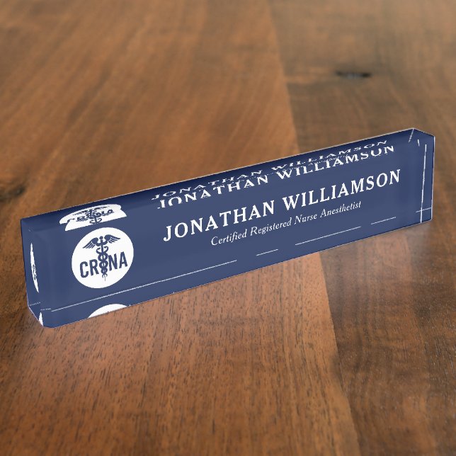 Individueller CRNA zertifizierter Krankenpfleger Namensplakette (Seite)